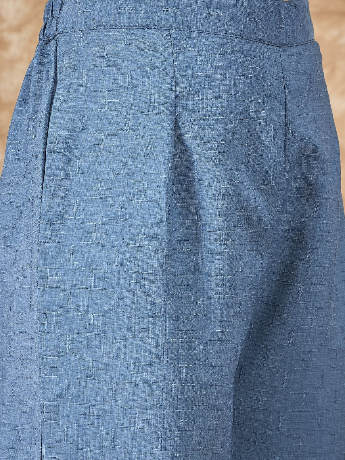 InWeave Mint Blue V Neck Aline Kurta Set | Grocsy