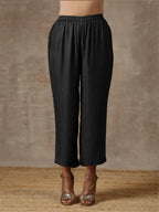 trueBrowns Black Solid Textured Co-Ord Set | Grocsy