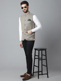 Even Apparels Men's Cream Nehru Jacket With Welt Pockets | Grocsy