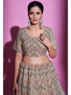Myra Tan Gota Silk Embroidered Designer Lehenga Choli | Grocsy