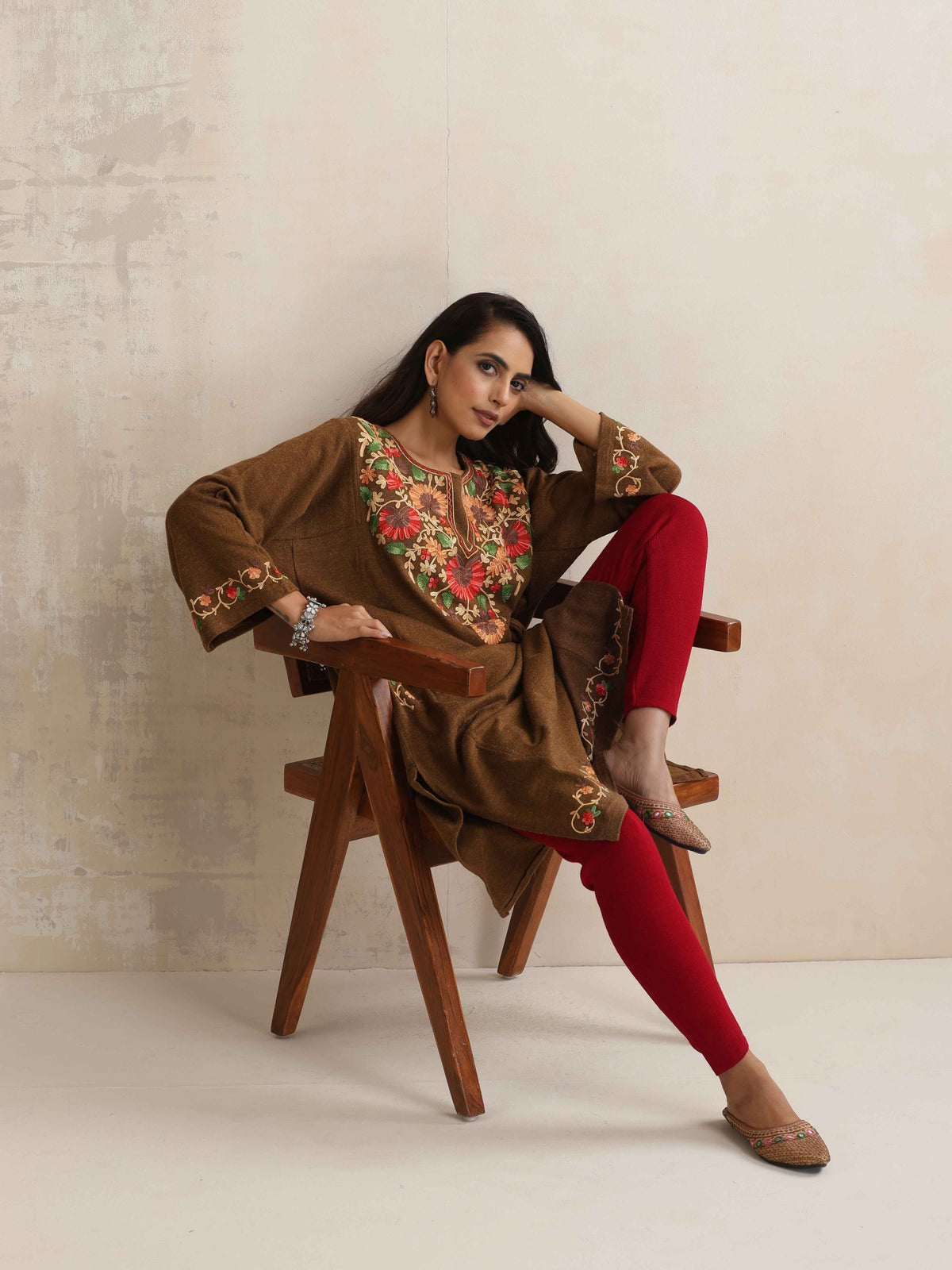trueBrowns Maroon Woollen Leggings | Grocsy