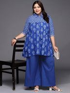 Ahalyaa Women Plus Size Cotton Tunic with Palazzos | Grocsy