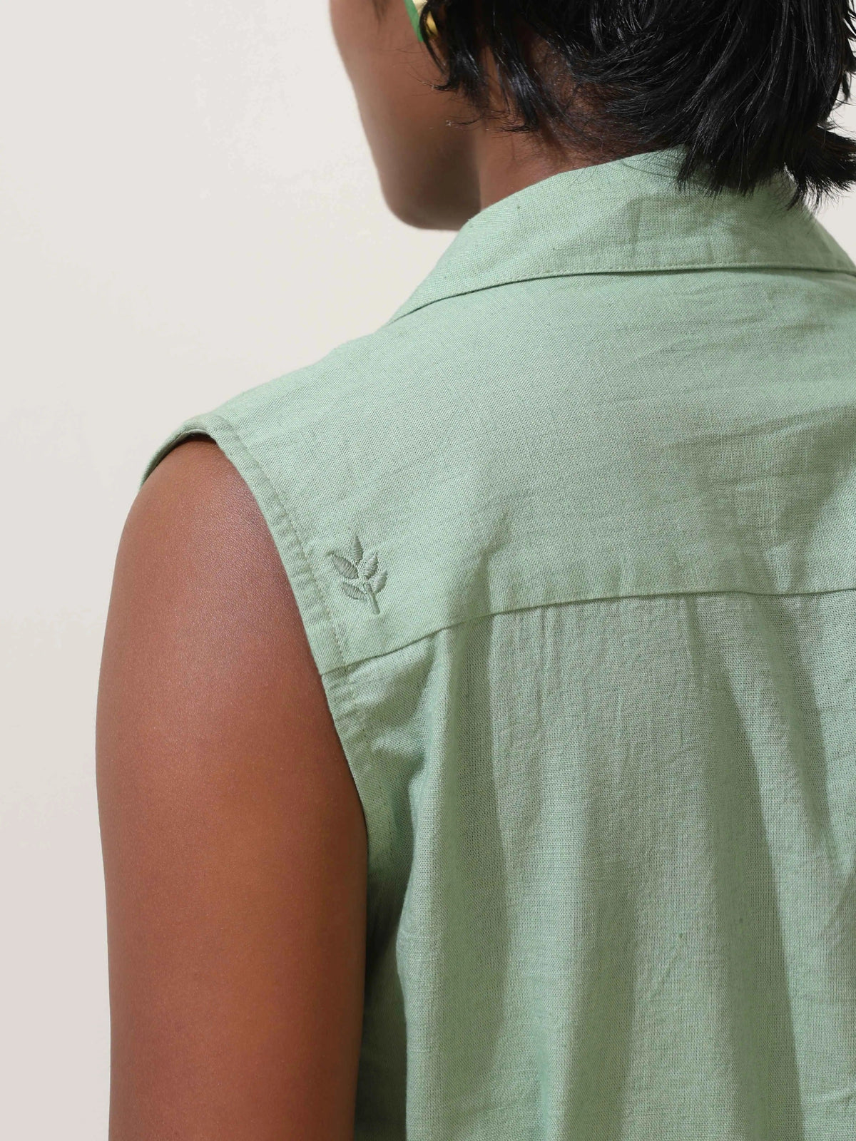 trueBrowns Mint Green Cotton Linen Co-Ord Set | Grocsy