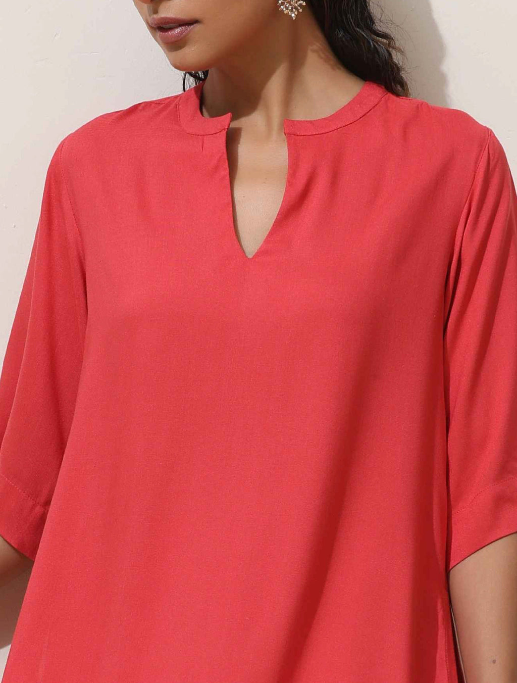 trueBrowns Coral Viscose Kurta Pant Set | Grocsy