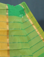Shades of Green With Contrast Blouse Pure Mangalgiri Cotton By Gayathri Reddy Designer Studio | Grocsy
