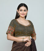 Joban Fashion Women's Green Embroidered Stitched Blouse | Grocsy