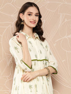 Ahalyaa Printed Cotton Tunic with Palazzos | Grocsy