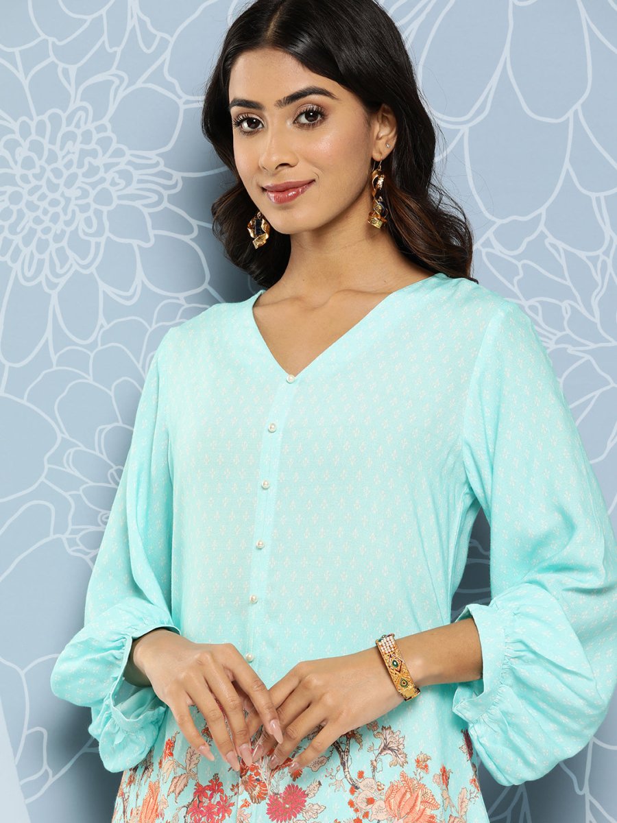Ahalyaa Floral Printed Ethnic Co-Ords | Grocsy
