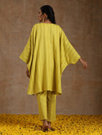trueBrowns Lime Gold Cotton Oversized Round Co-Ord Set | Grocsy