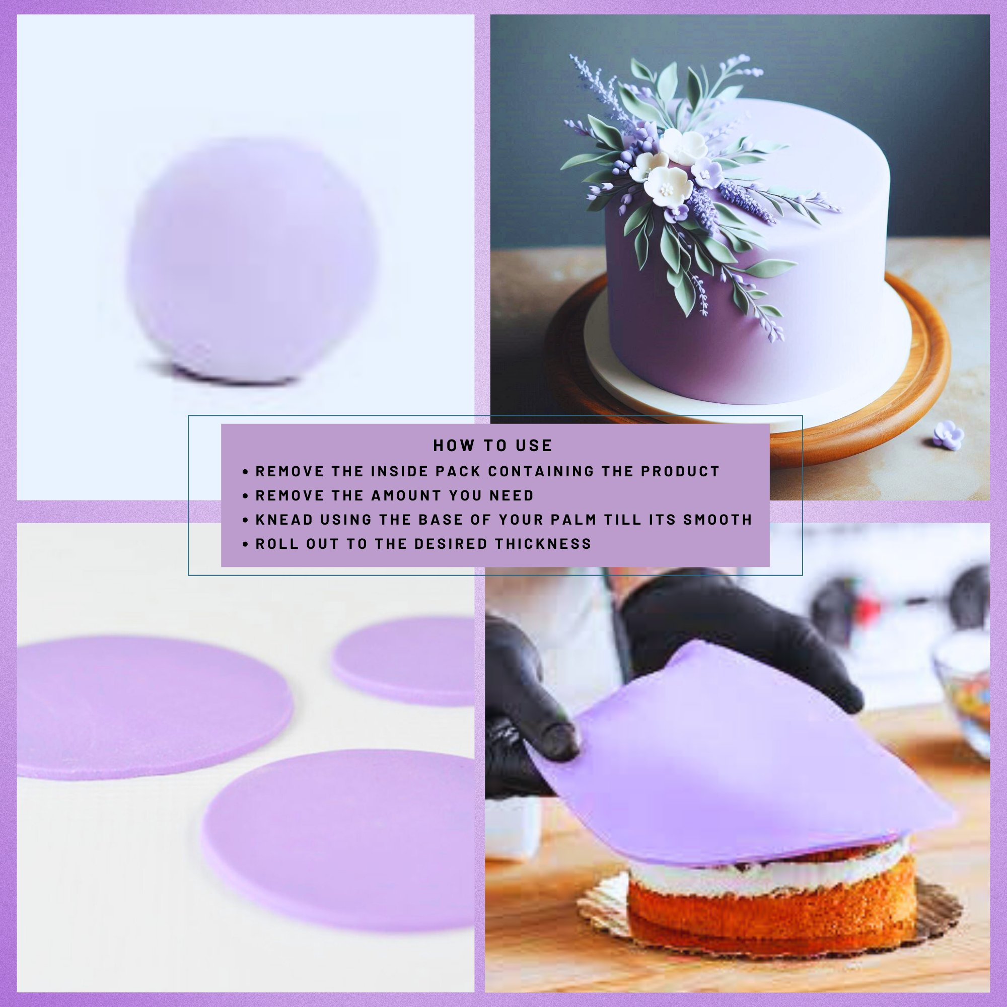 Confect Lavender Fondant | Edible Sugarpaste | Grocsy