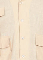 Fabmade Men’S Cream Shirt With 3 Pockets – Relaxed Fit | Grocsy