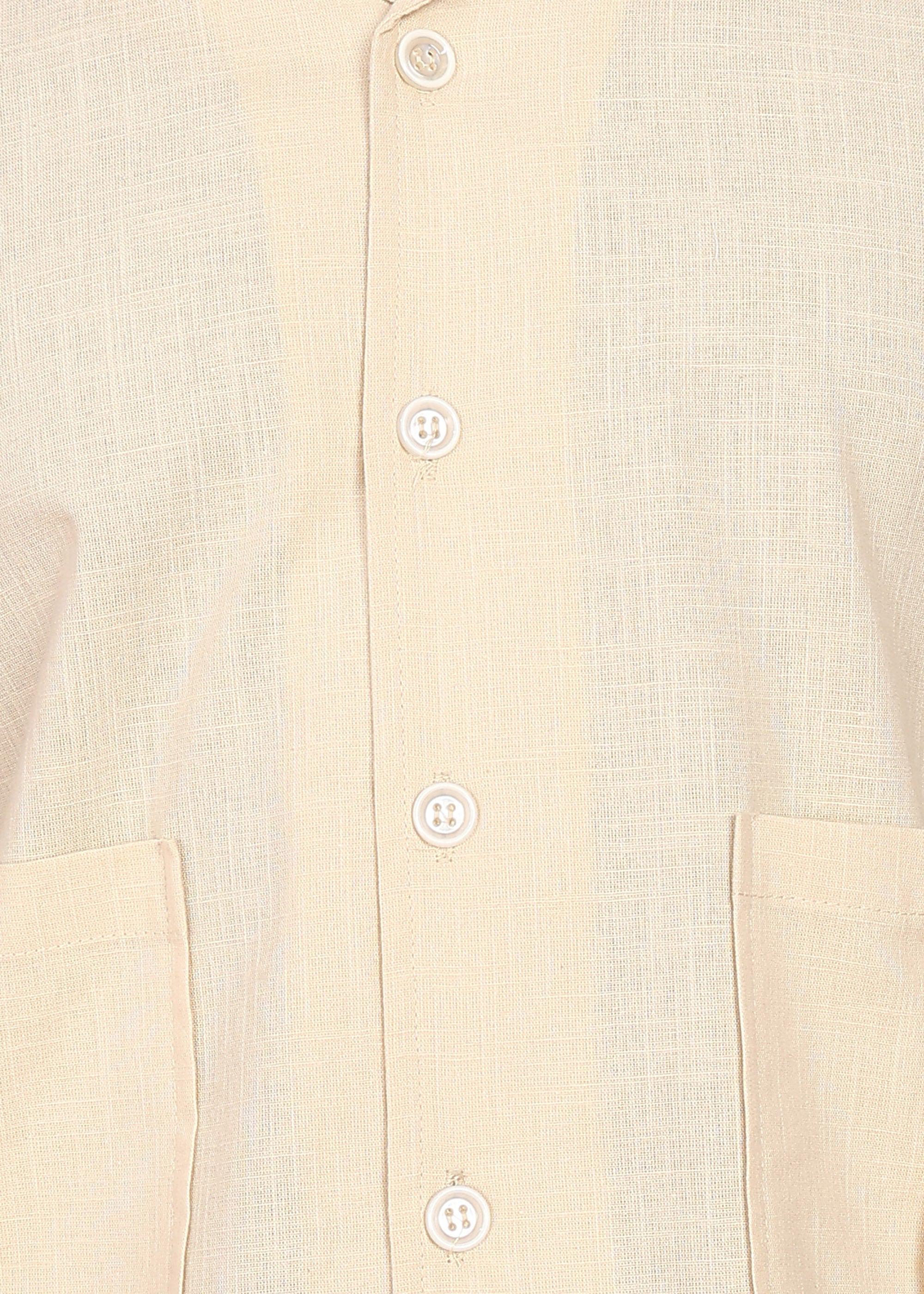 Fabmade Regular Fit Plain Shirt Otago - Beige | Grocsy