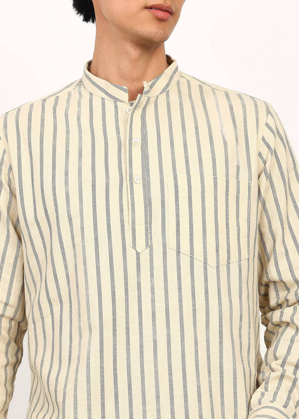 Fabmade Sandline Stripe Linen Kurta | Grocsy