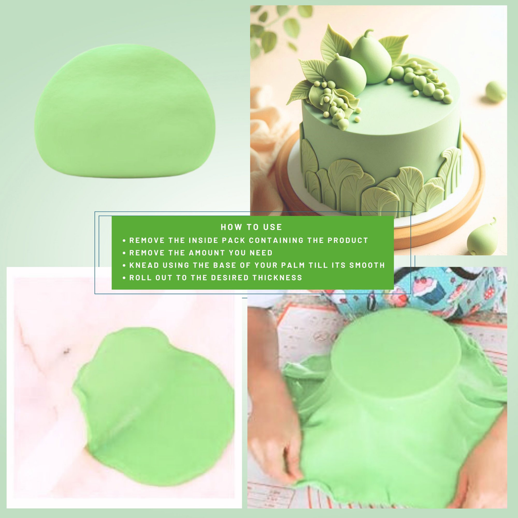 Confect Pea Green Fondant | Edible Sugarpaste | Grocsy