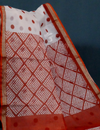Shades of Milk White And Red Colour With Patli Pallu Design Pure Kota Cotton Saree By Gayathri Reddy Designer Studio | Grocsy