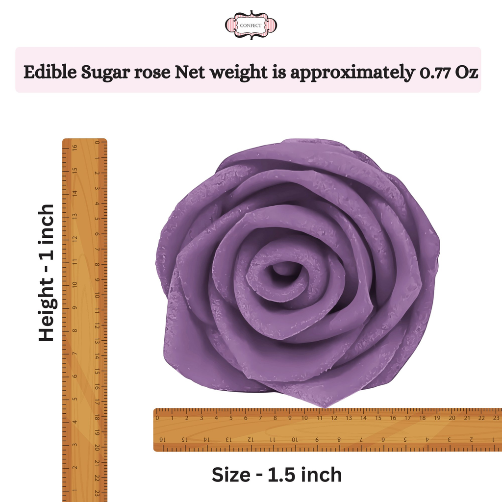 Confect True Purple | Edible Sugar Roses Topper | Grocsy