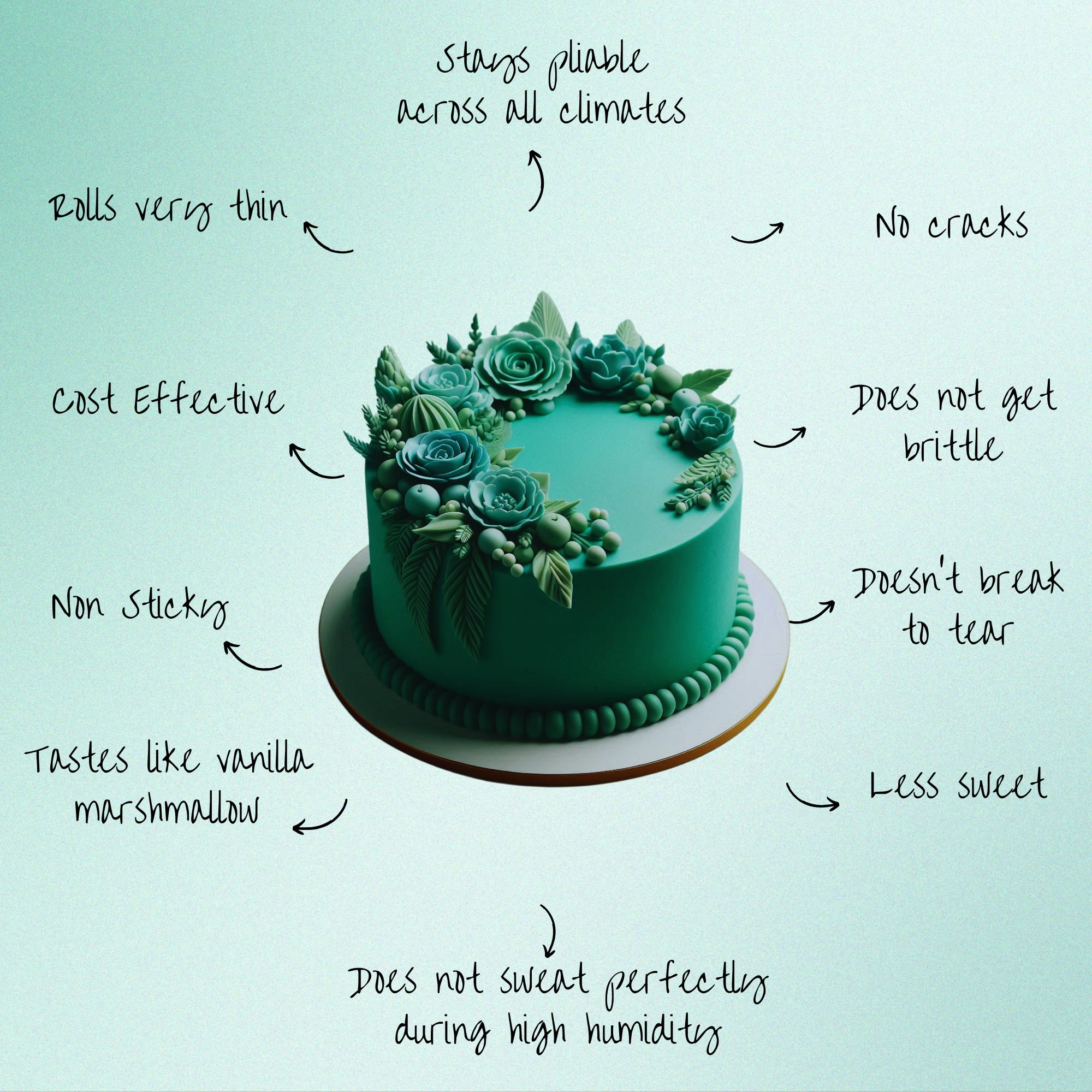 Confect Emerald Green Fondant | Edible Sugarpaste | Grocsy