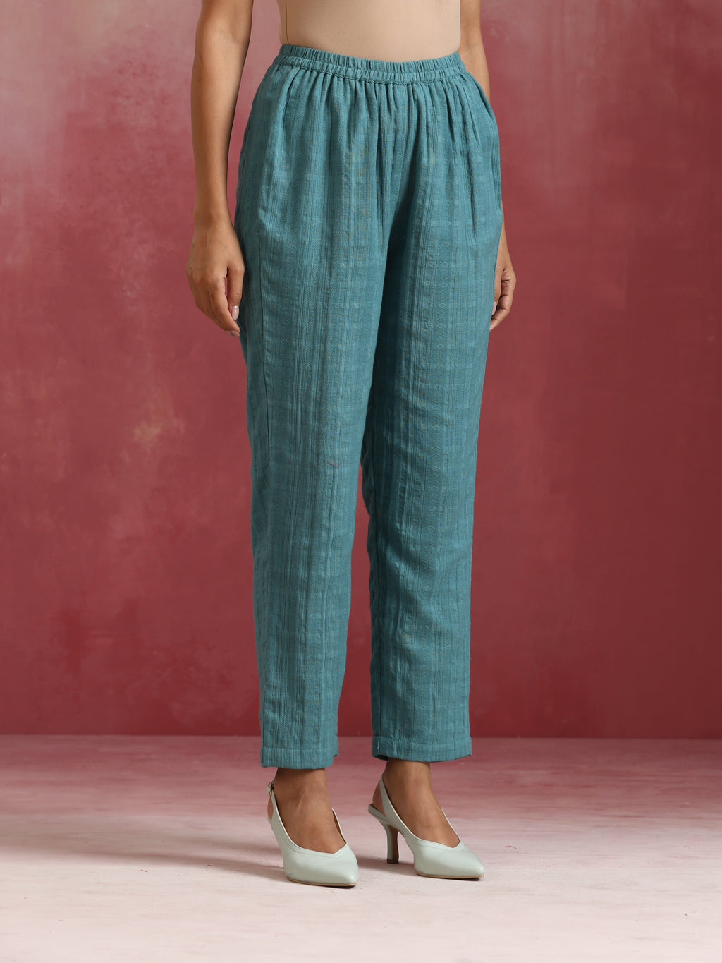 trueBrowns Light Blue Cotton Dobby Co-ord set | Grocsy