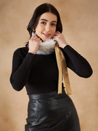 InWeave Women's Pure White Fur Neckpiece | Grocsy