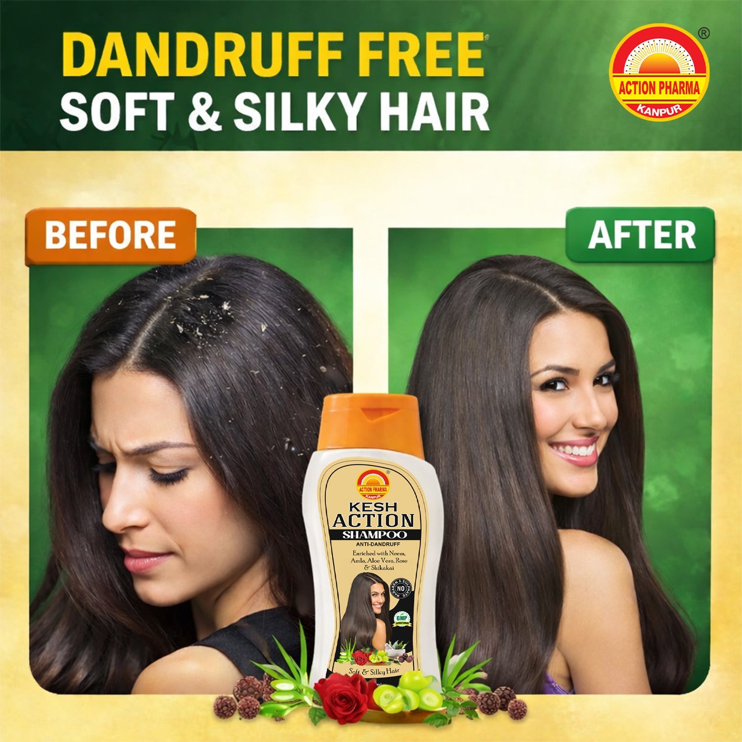 Action Pharma Shampoo Anti-Dandruff Enriched With Neem | Grocsy