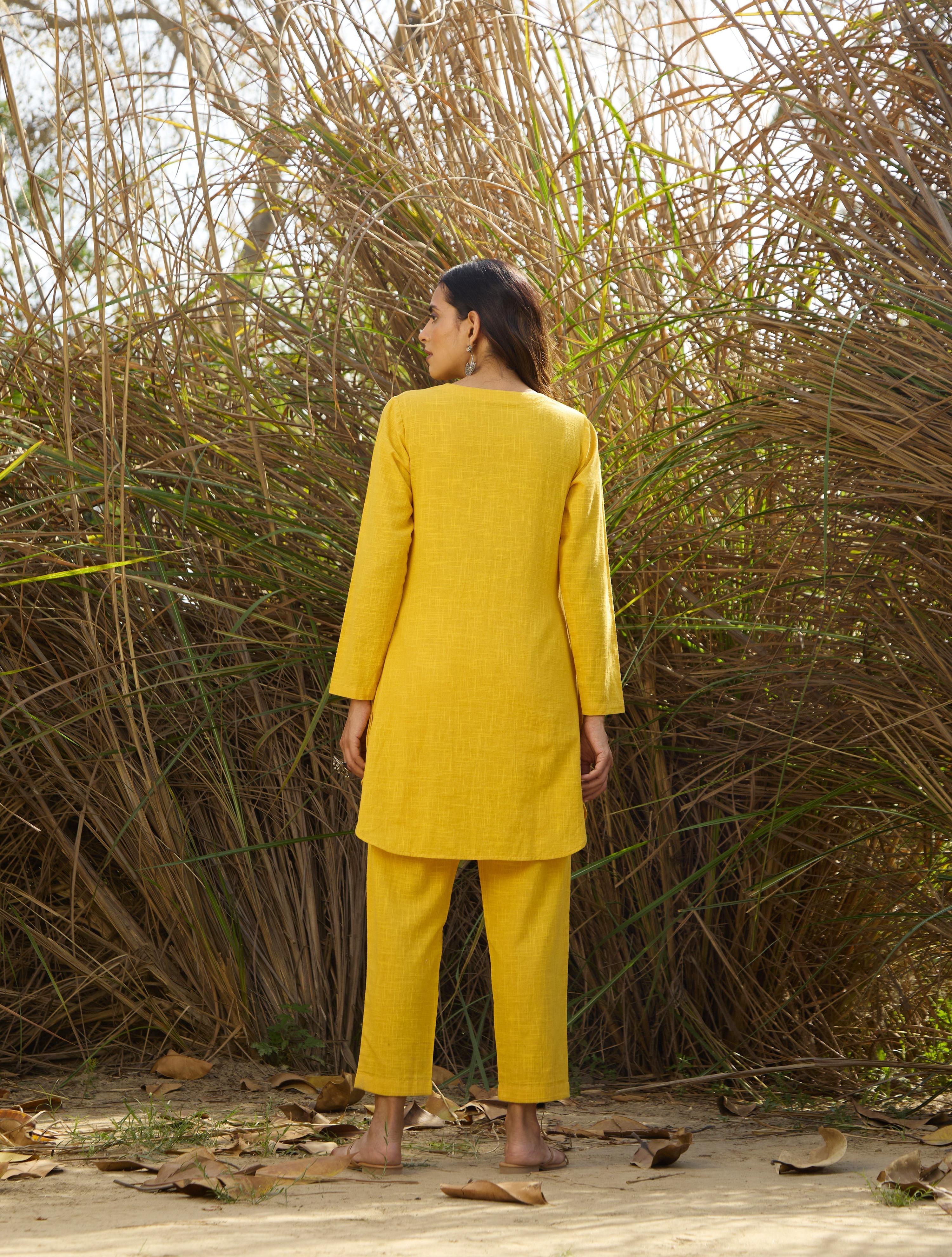 trueBrowns Mustard Cotton Co-ord Set | Grocsy