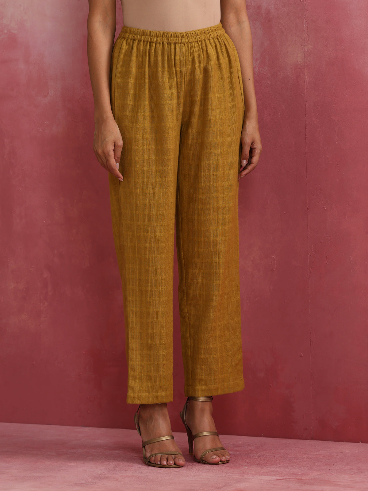 trueBrowns Mustard Cotton Dobby Co-ord set | Grocsy