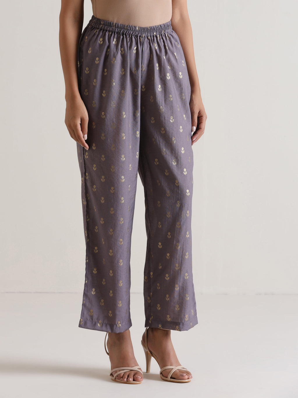 trueBrowns Plum Grey Foil Short Co-Ord Set | Grocsy
