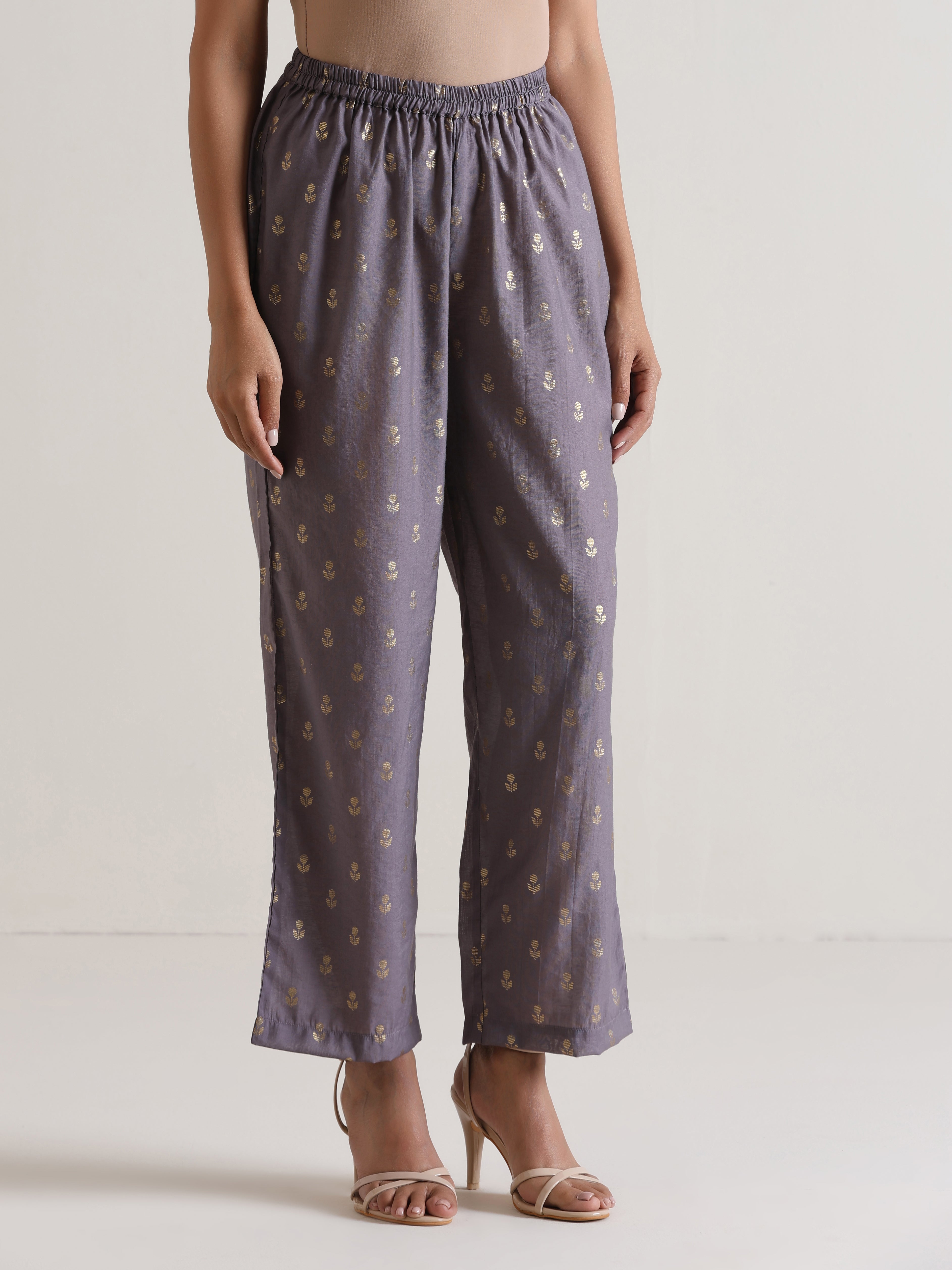 trueBrowns Plum Grey Foil Short Co-Ord Set | Grocsy