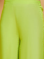 InWeave Women's Lime Green Strappy Set W Square Bandhani Print Silk Dupatta | Grocsy