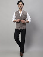 Even Apparels Men's Brown Pure Wool Nehru Jacket | Grocsy