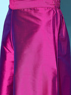 InWeave Purple Off Shoulder Silk Kurta Set -Pink Kota Bandhej Dupatta | Grocsy