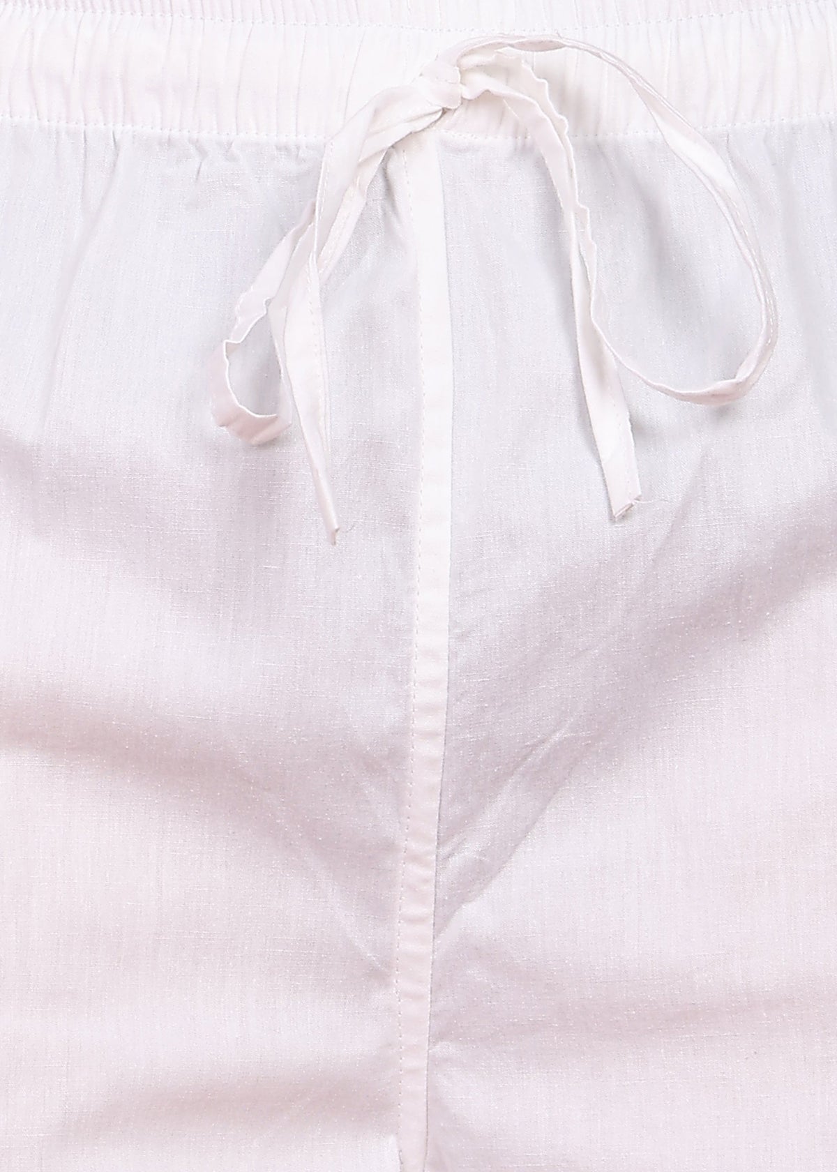 Fabmade Men’S Whitte Linen Drawstring Pyjama | Grocsy