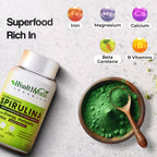 Health Veda Organics Spirulina Capsules | Grocsy