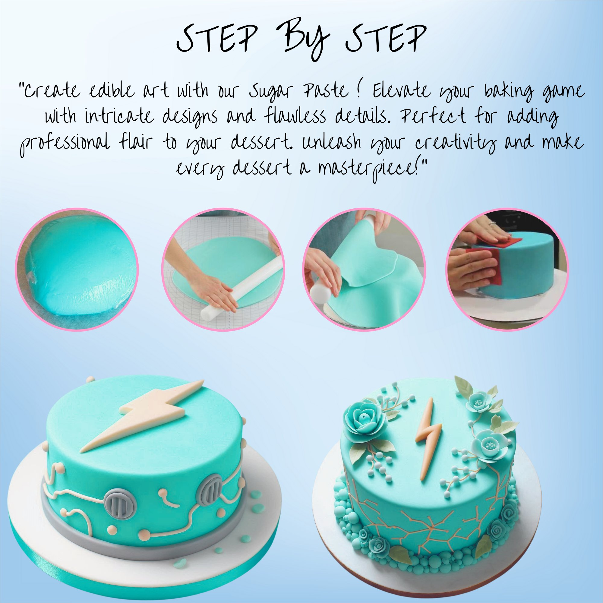 Confect Electric Blue Fondant | Edible Sugarpaste | Grocsy