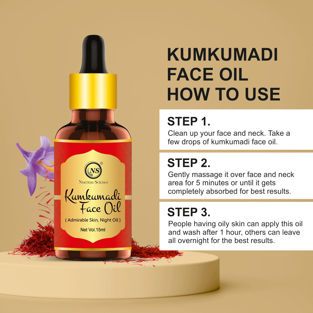 Nuerma Science Kumkumadi Face Oil For Glowing Face | Grocsy