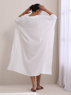 trueBrowns White Dobby Kaftan Dress | Relove | Grocsy