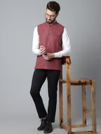 Even Apparels Men's Brown Pure Wool Nehru Jacket | Grocsy