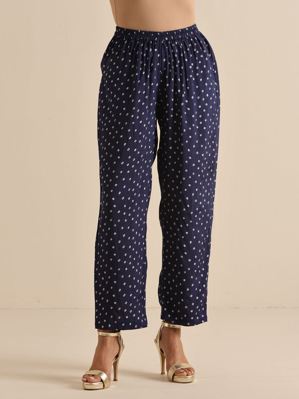 trueBrowns Blue Bandhani Silk Printed Boxy Fit Co-Ord Set | Grocsy