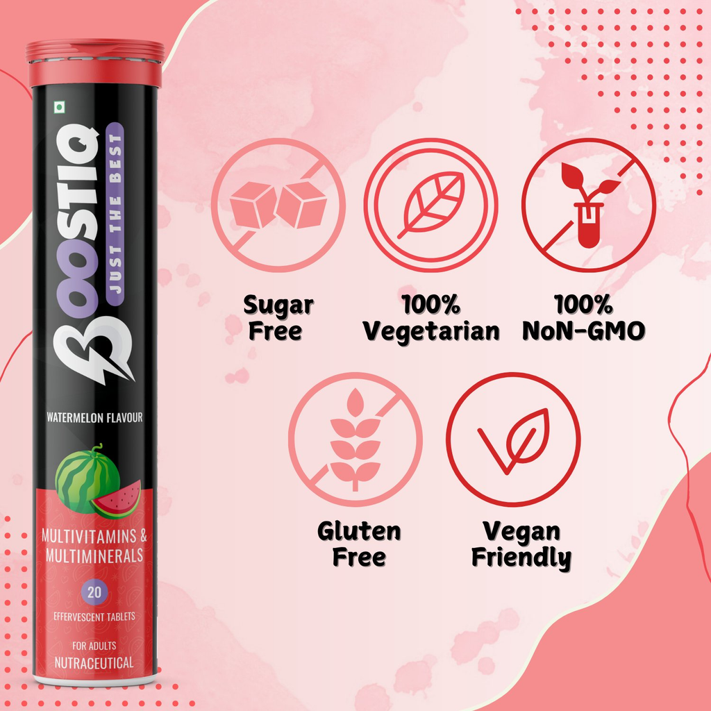 BOOSTIQ Multivitamin EEffervescent Tablets - Watermelon Flavour | Grocsy