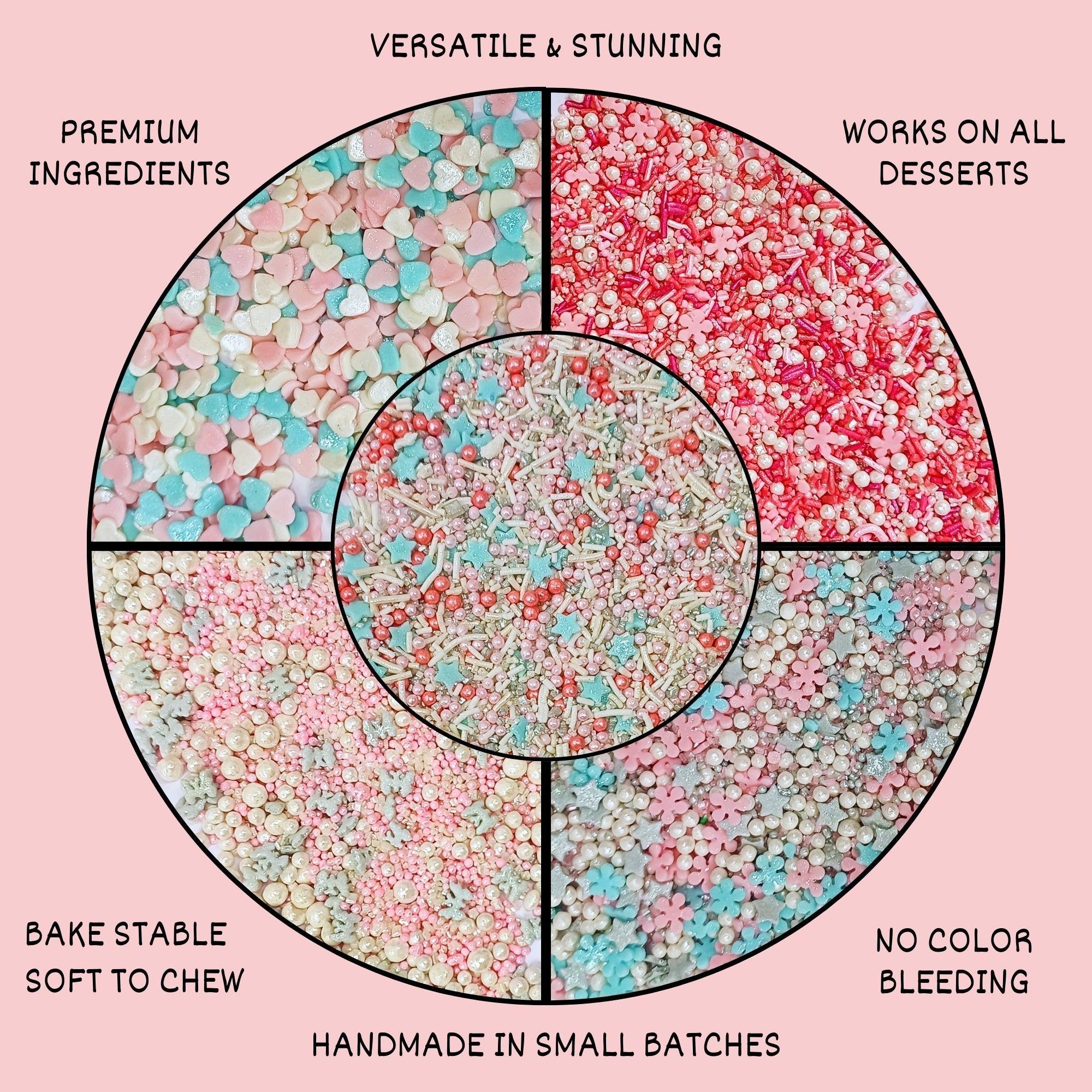Confect Valentine Sprinkles | 17 Edible Decoration for Baking & Dessert | Grocsy