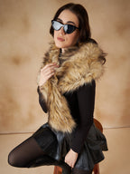InWeave Women's Cat Print Faux Fur Neck Warmer | Grocsy