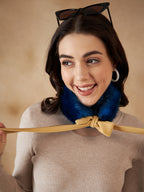 InWeave Women's Royal Blue Fur Neckpiece | Grocsy