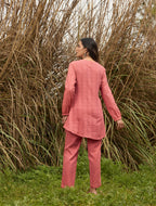 trueBrowns Coral Cotton Dobby Relaxed Co-ord Set | Grocsy