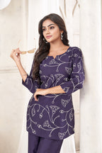 Anaita Blue Stylish Readymade Co-Ords Set | Grocsy