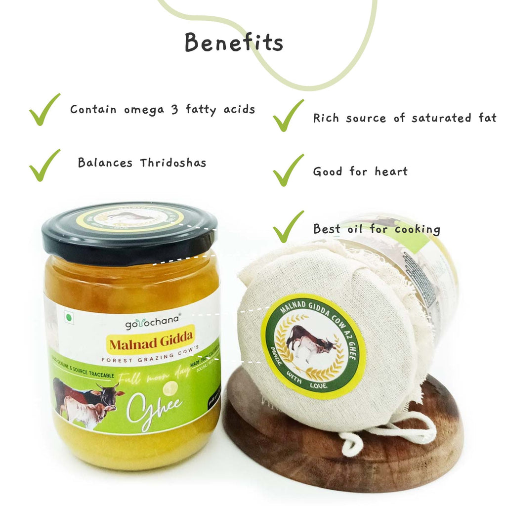 Gorochana 100% Source Traceable Desi Malnad Gidda A2 Full Moon Day Bilona Cow Ghee | Pure Ghee | Organic Ghee - Limited Time Offer - Swadesiicart