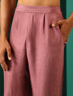trueBrowns Men's Light Mauve Silk Co-ord Set | Grocsy