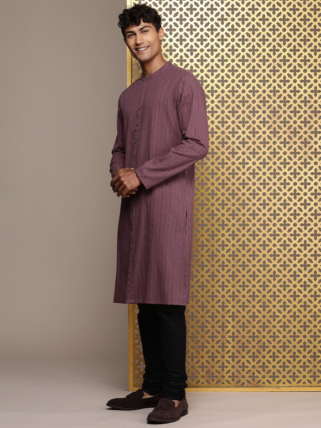 House of Pataudi Woven Design Straight Jashn Kurta | Grocsy