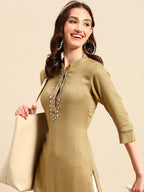 Sangria Yoke Design Mirror Work Kurta | Grocsy