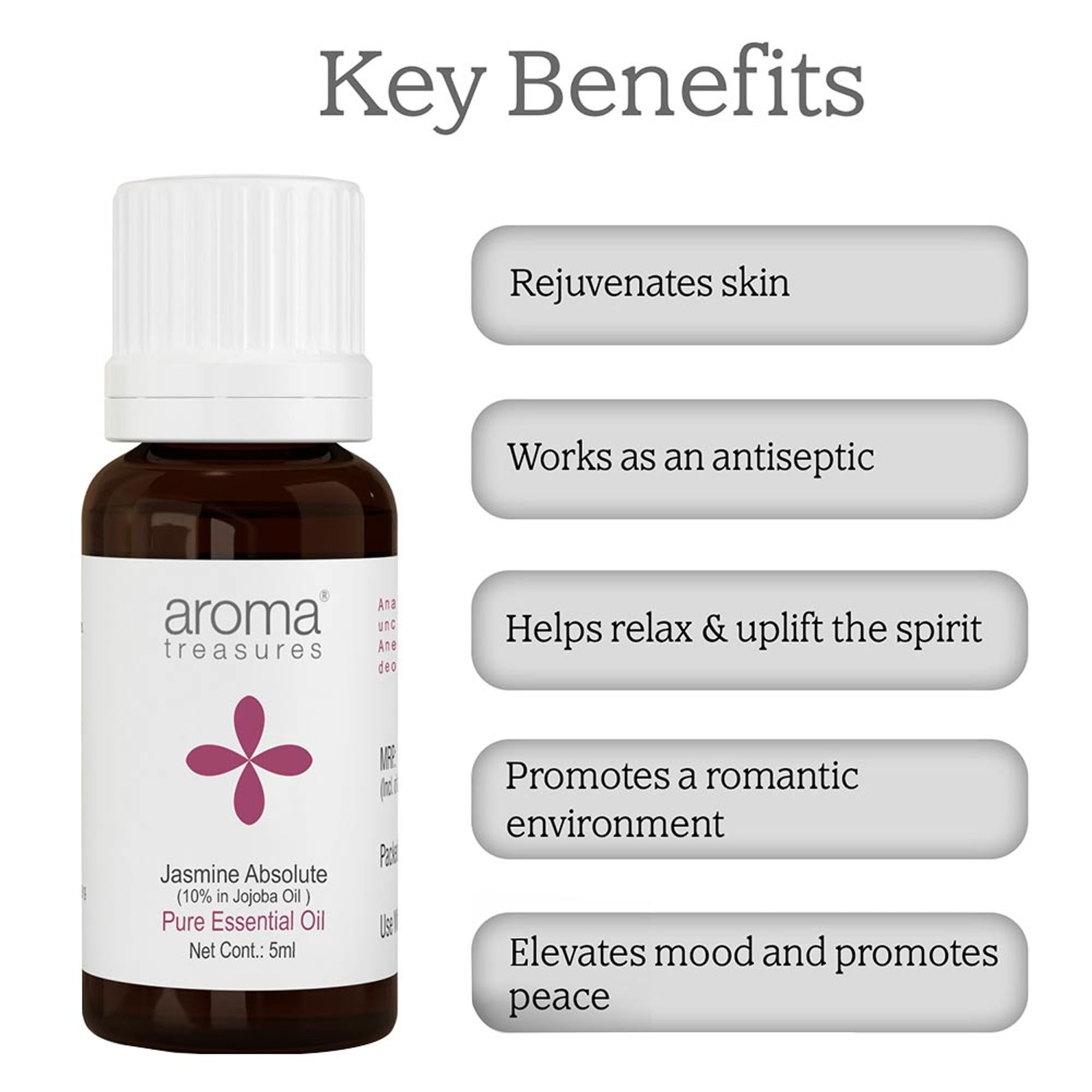 Aroma Treasures Jasmine Absolute Pure Essential Oil | Grocsy