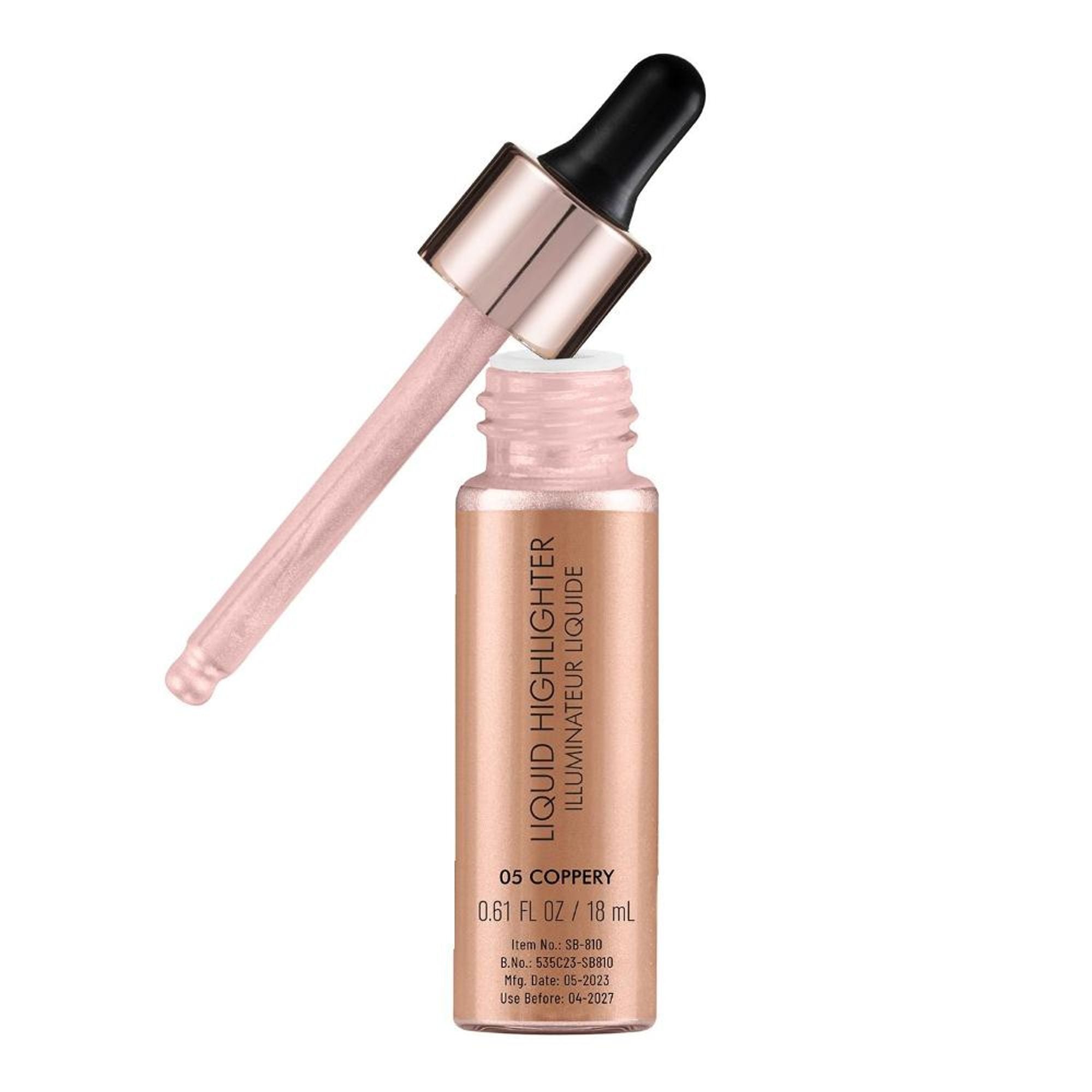 Swiss Beauty Drop and Glow Liquid Highlighter , Shimmer Shine , Dewy Finish - 05 Coppery | Grocsy